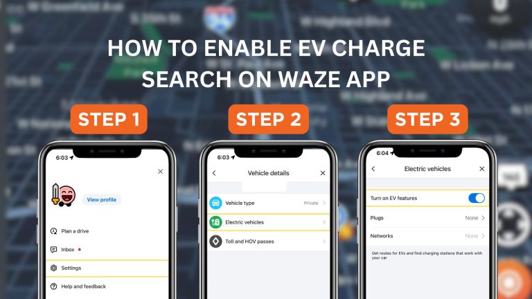 how to enable ev charger search on waze app