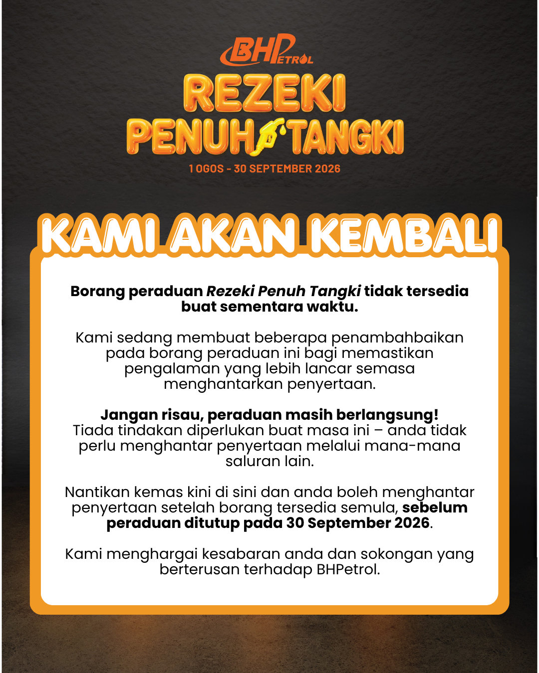 REZEKI PENUH TANGKI - SHOUTOUT - SocMed Announcement
